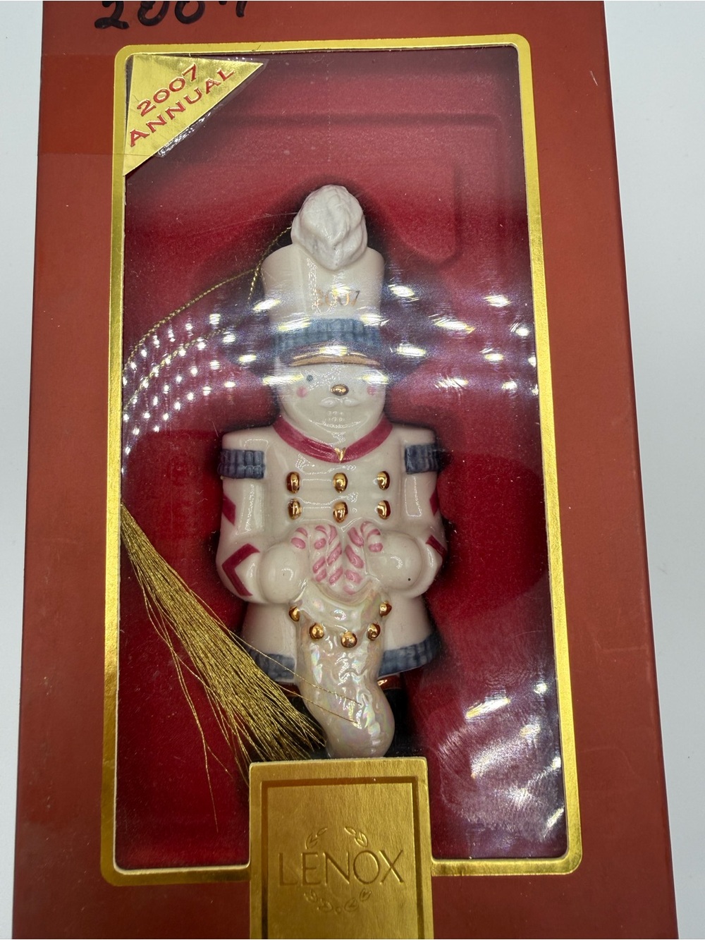 2007 Lenox White, Gold and Pink Nutcracker Bear Ornament